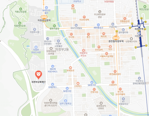 의정부 예술의 전당 지도보기