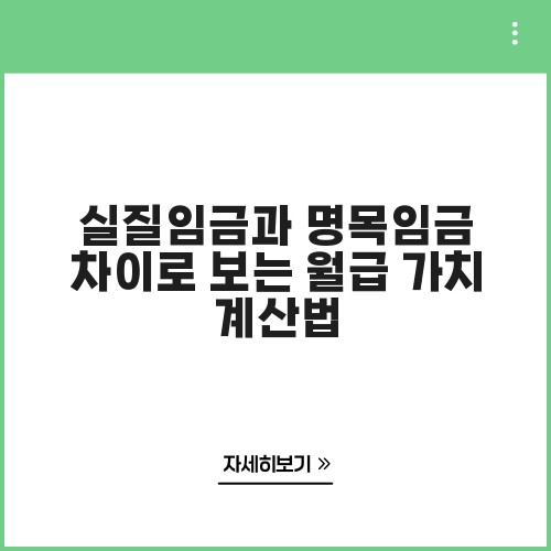 실질임금과 명목임금 차이로 보는 월급 가치 계산법