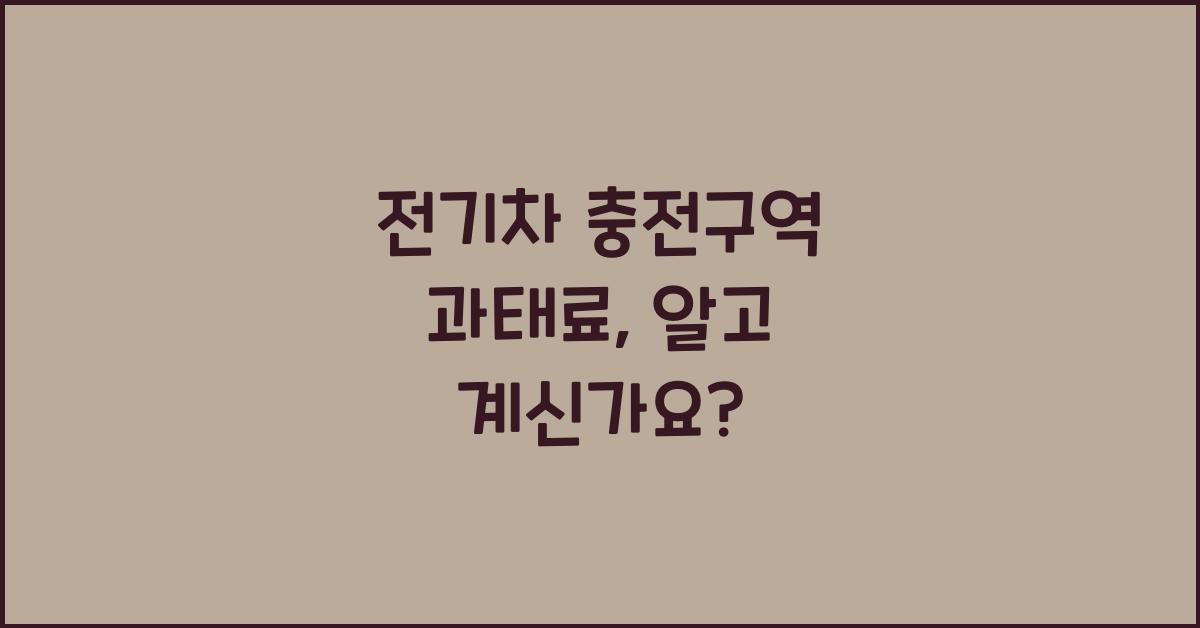 전기차 충전구역 과태료