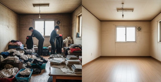 상주 고독사 청소 및 정리 후 모습