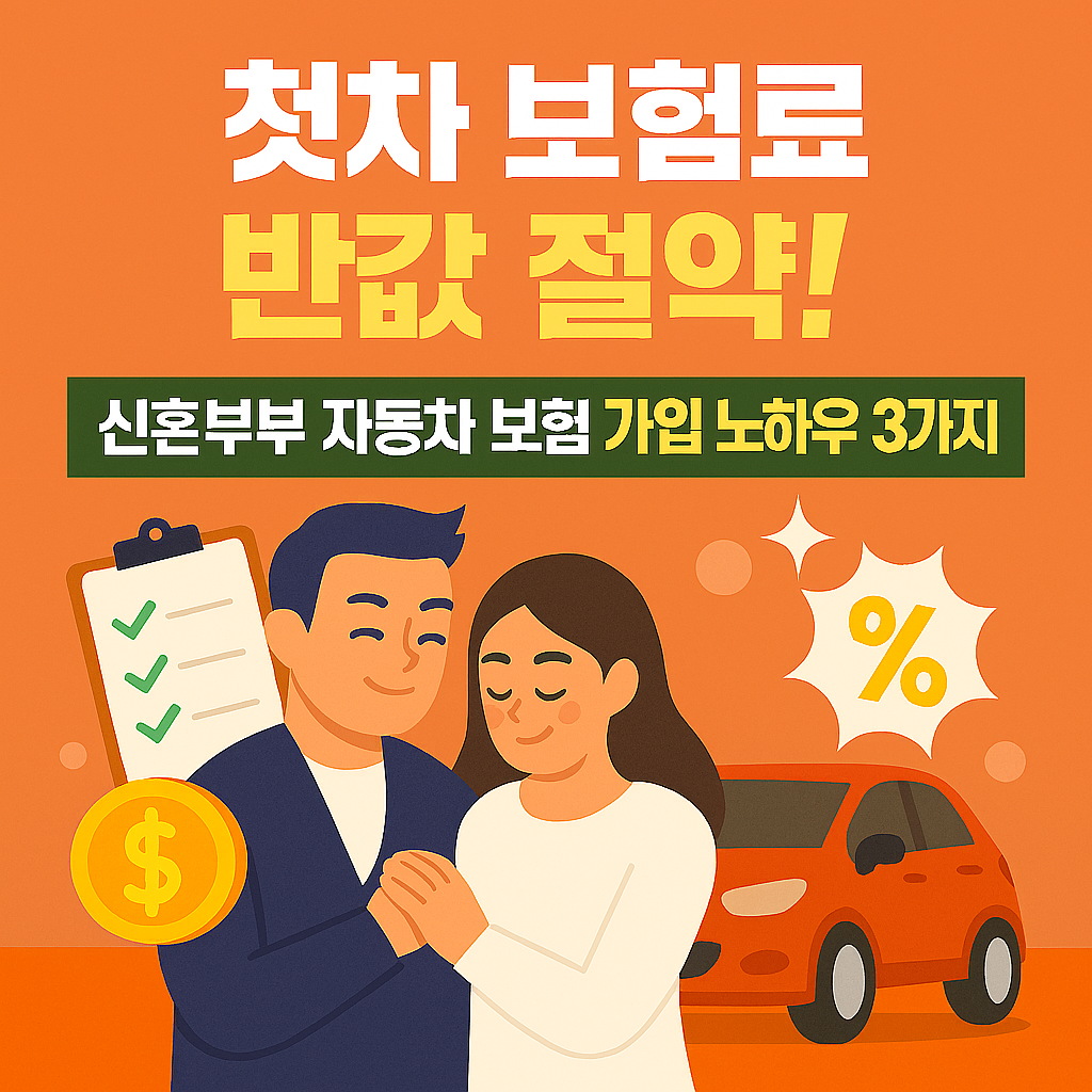 첫차 보험료 반값 절약! 신혼부부 자동차 보험 가입 노하우 3가지