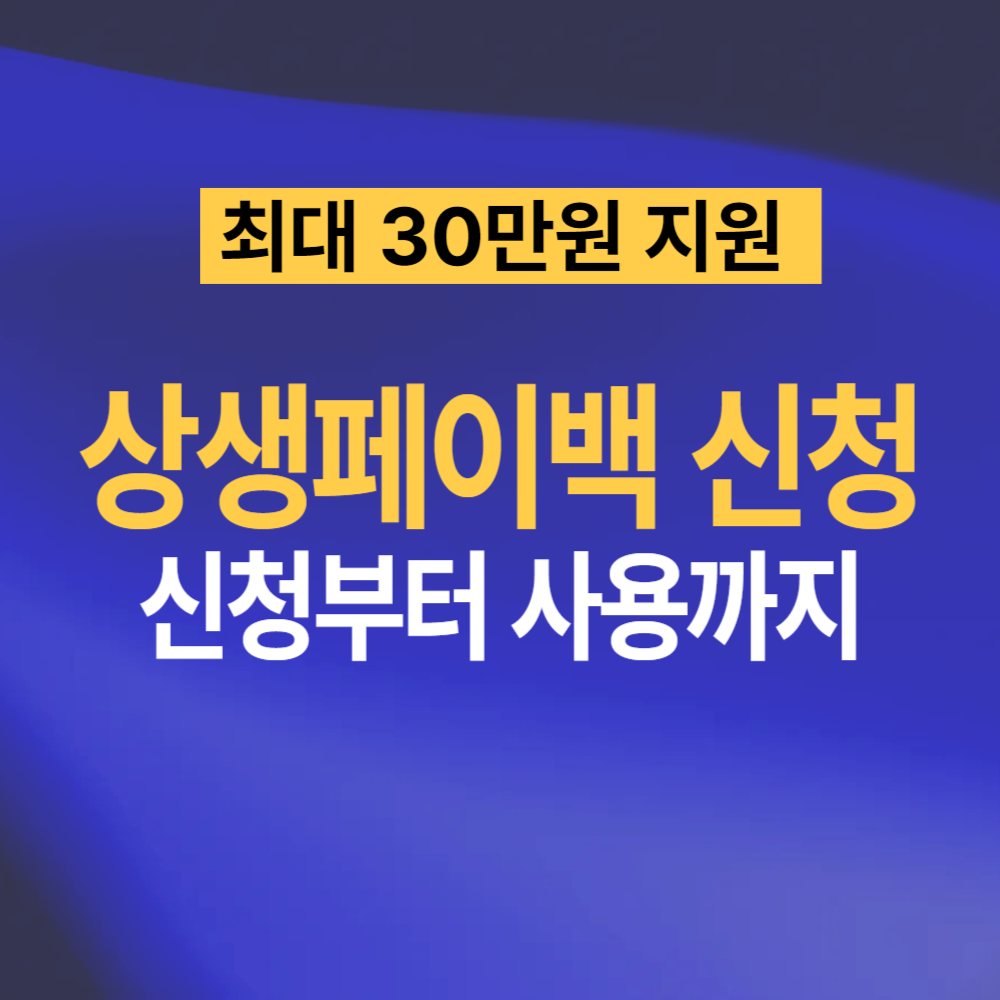 2025 상생페이백 신청 방법 대상 환급 사용처