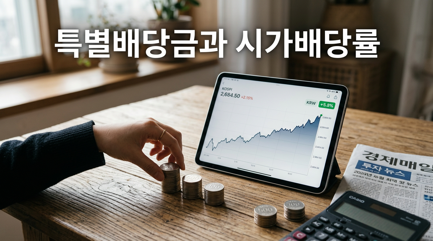 특별배당금과 시가배당률 개념을 보여주는 사진
