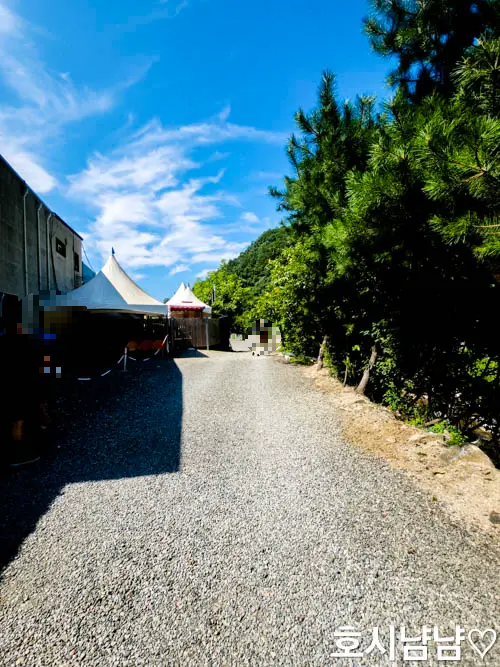 별비치워터파크 주차장 입구 전경