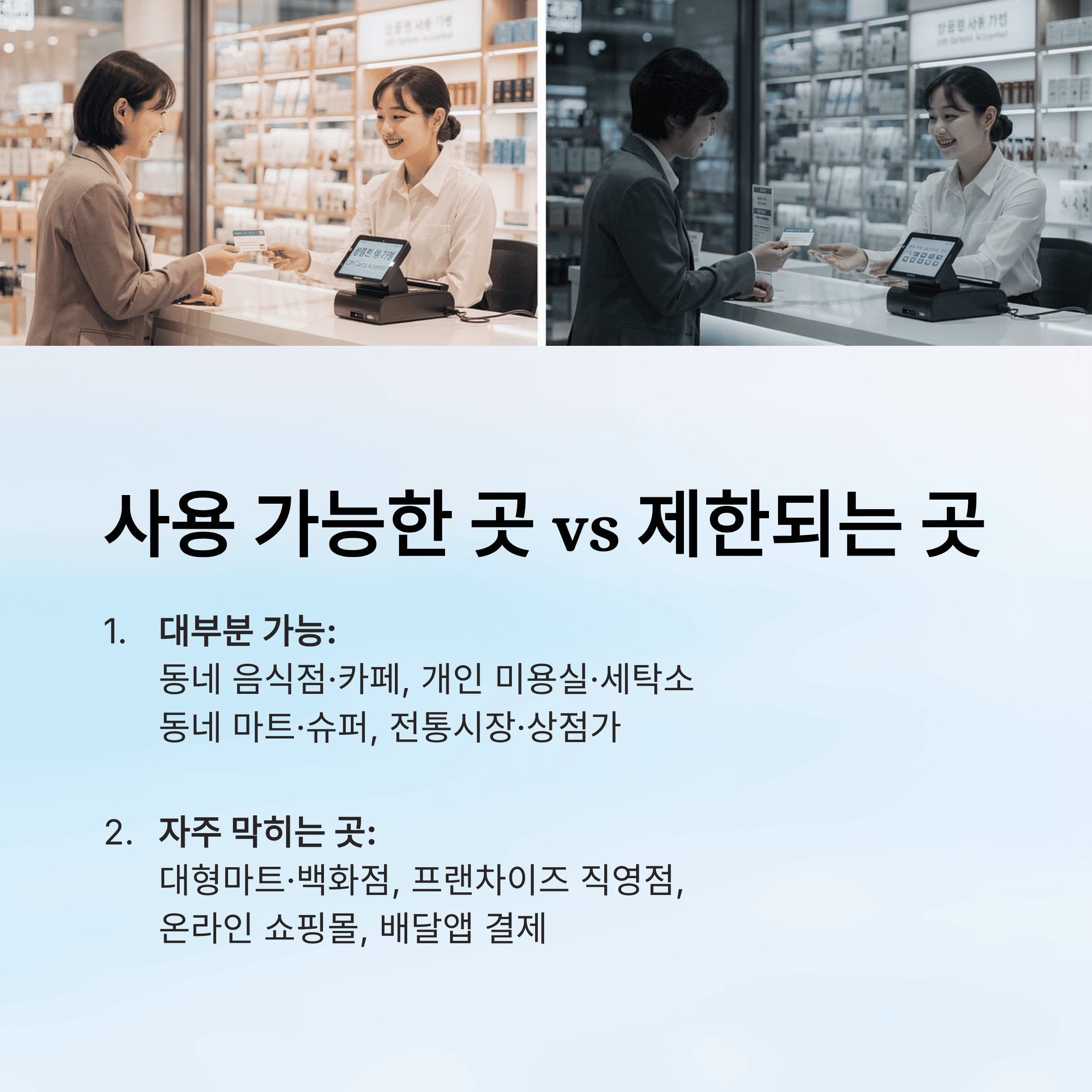 지역 사랑 상품권 실제 사용처