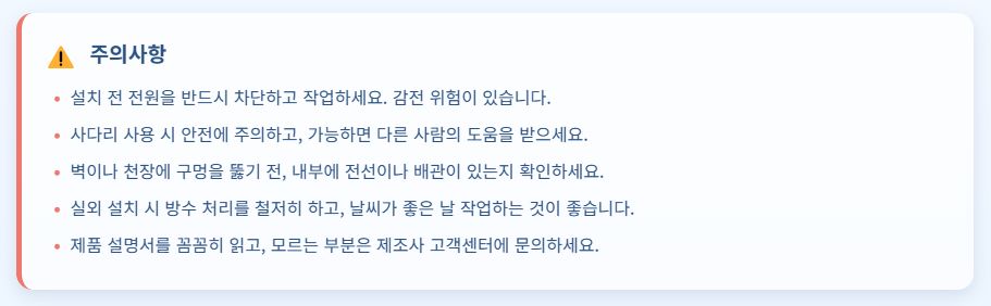 CCTV 설치 주의사항