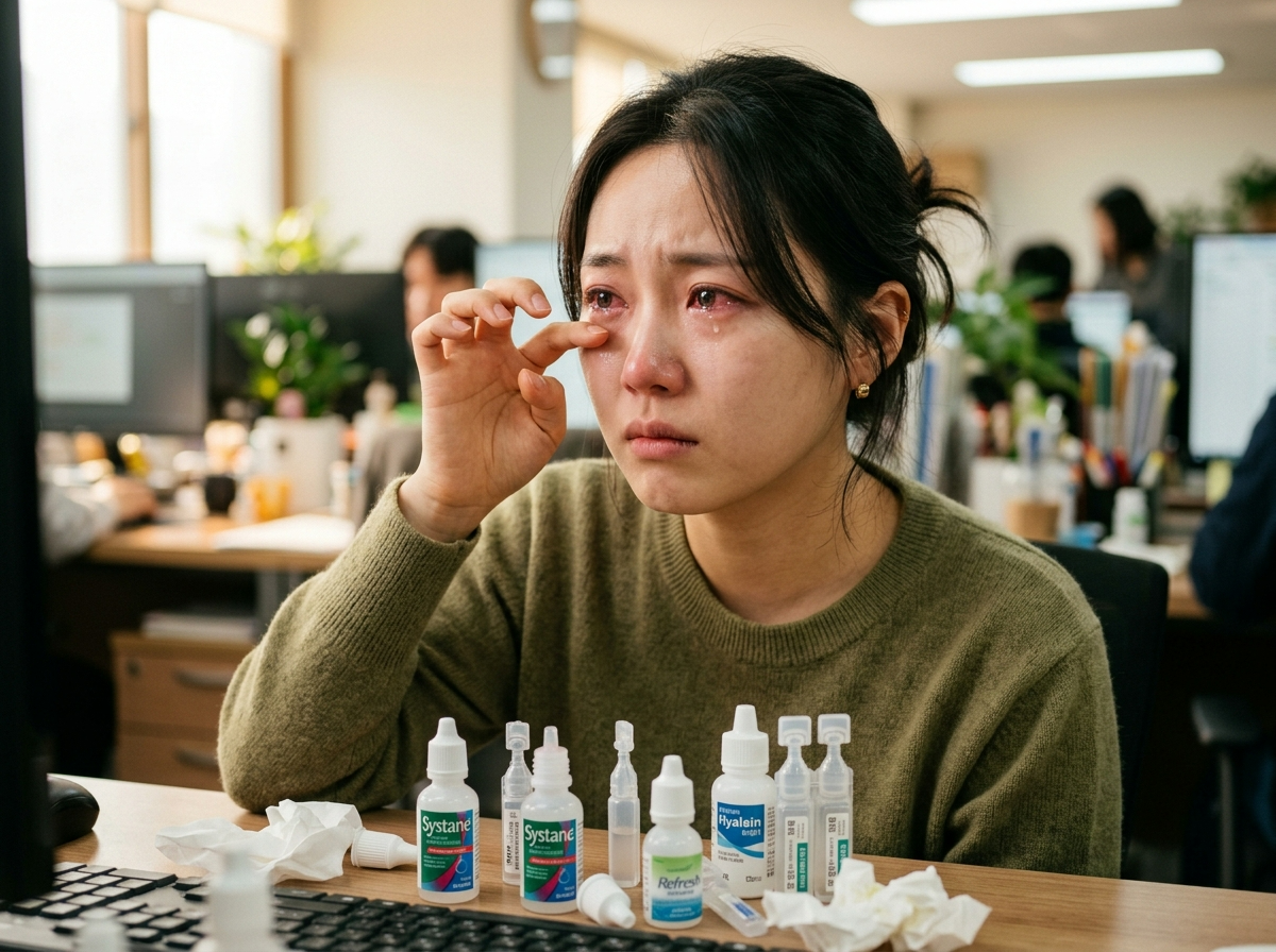 알레르기 결막염, 눈 가려움 원인, 봄철 눈 충혈, 인공눈물 효과 없음