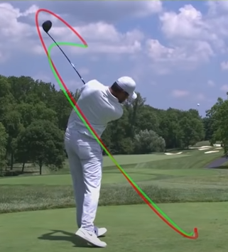 골프 팔로우스루 측면 궤도
