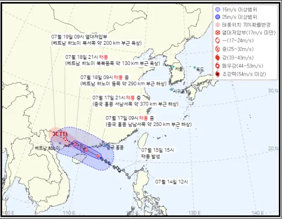태풍 탈림 경로