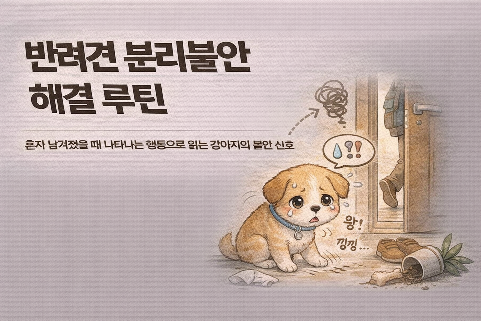 반려견 분리불안 해결 루틴 / 혼자 남겨졌을 때 나타나는 행동으로 읽는 강아지의 불안 신호