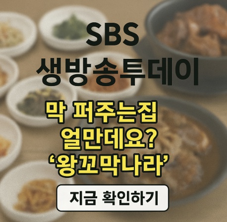 SBS생방송투데이 막퍼주는집 왕꼬막나라