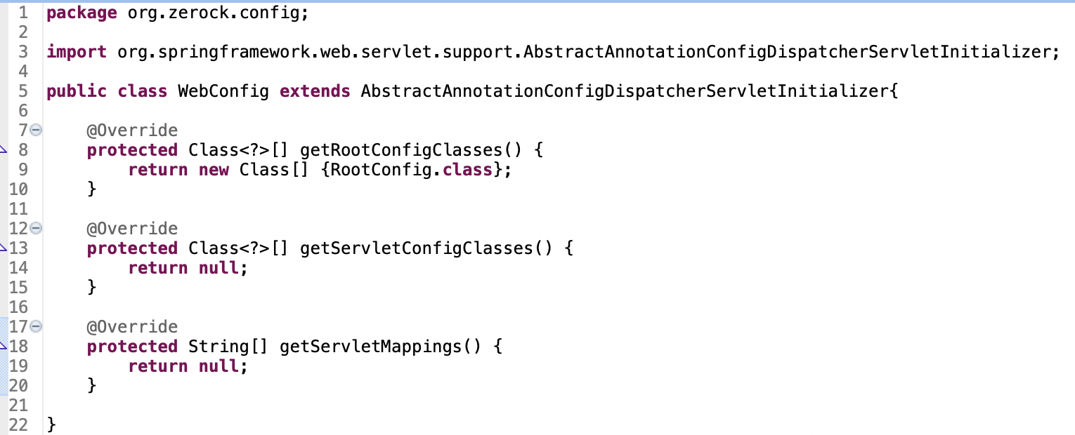 WebConfig.java 작성 코드 예시 화면