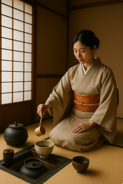일본에서 다도 체험 관련 이미지