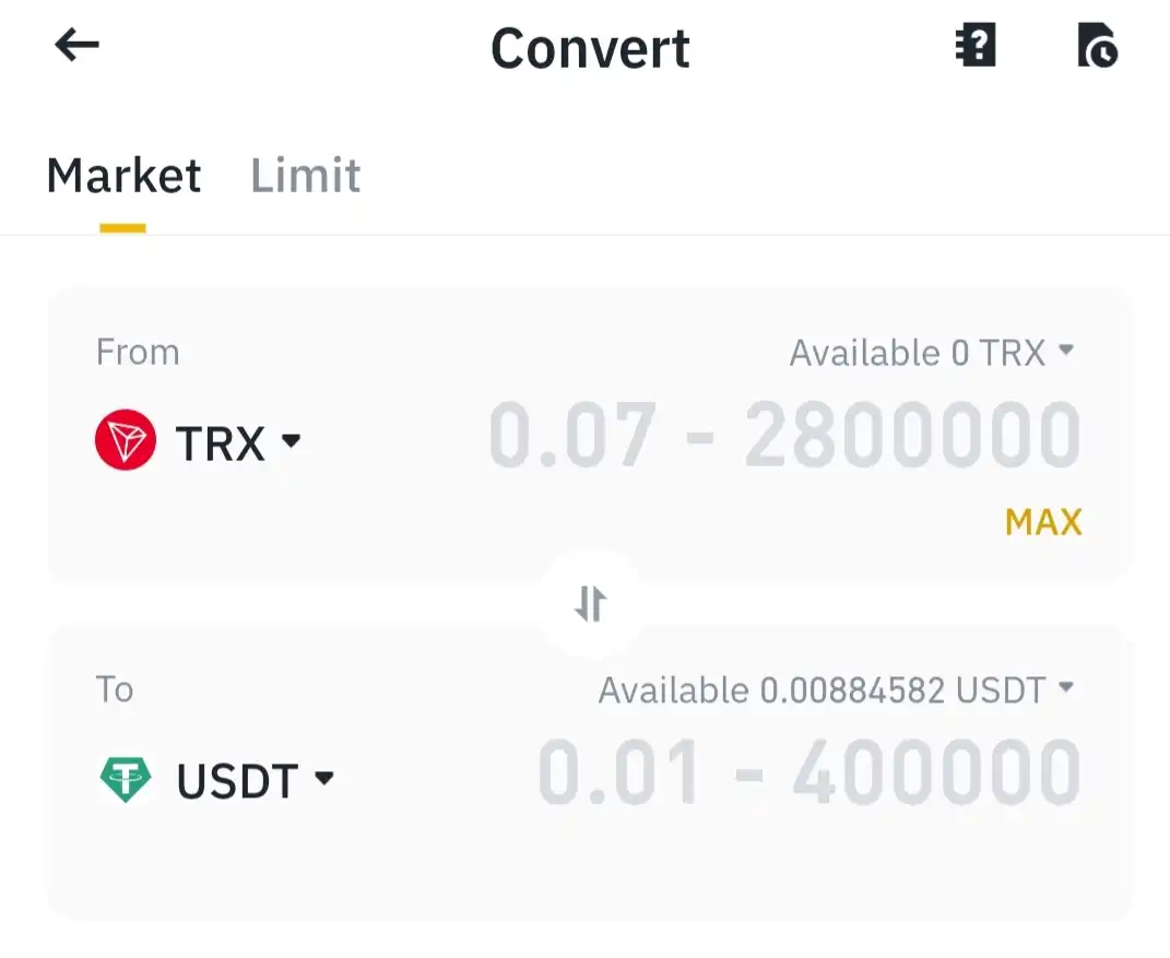 트론을 USDT로 변환