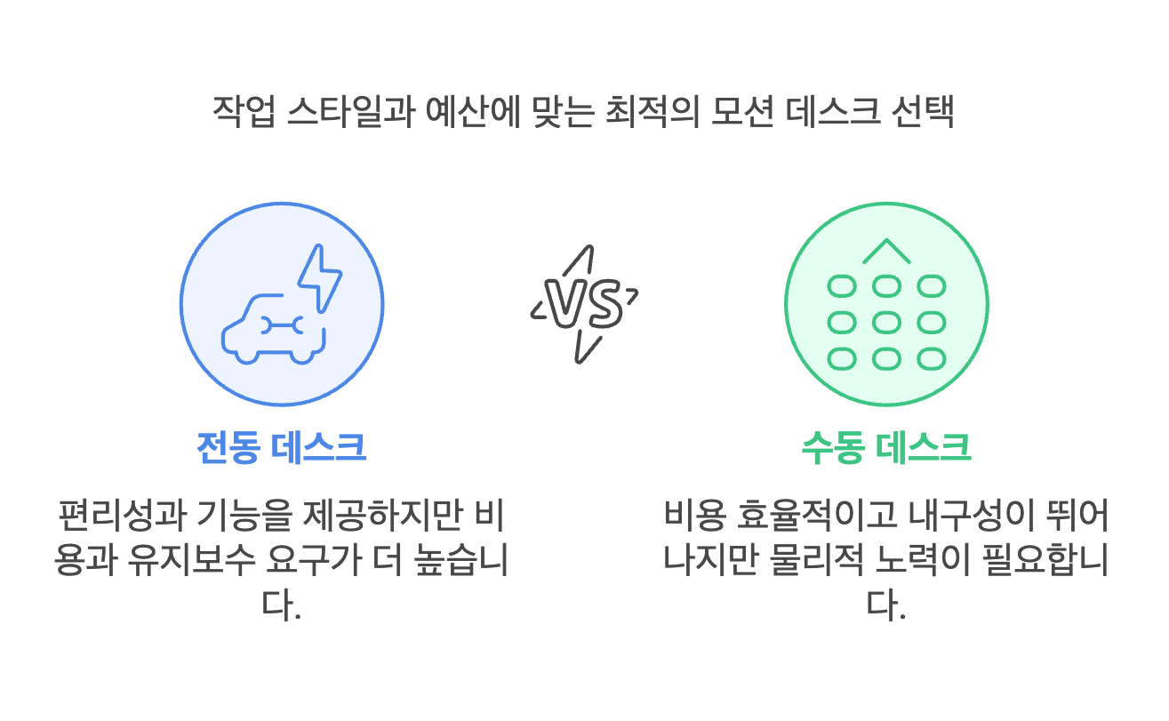 모션데스크 전동 vs 수동