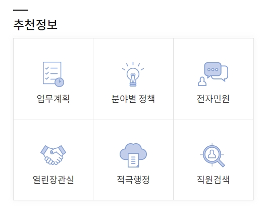 문화체육관광부 조직도 및 직원 검색 결과