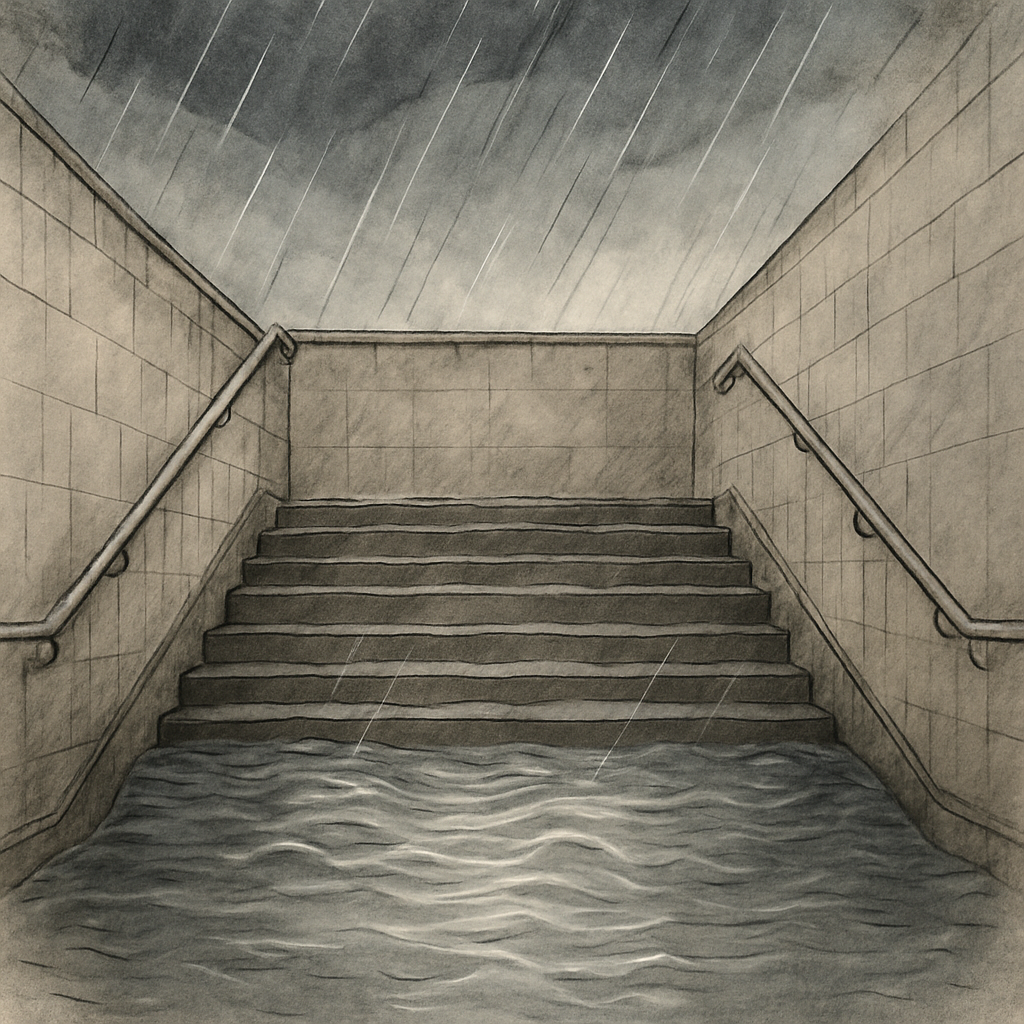 날씨예보 중인 기상캐스터 일러스트