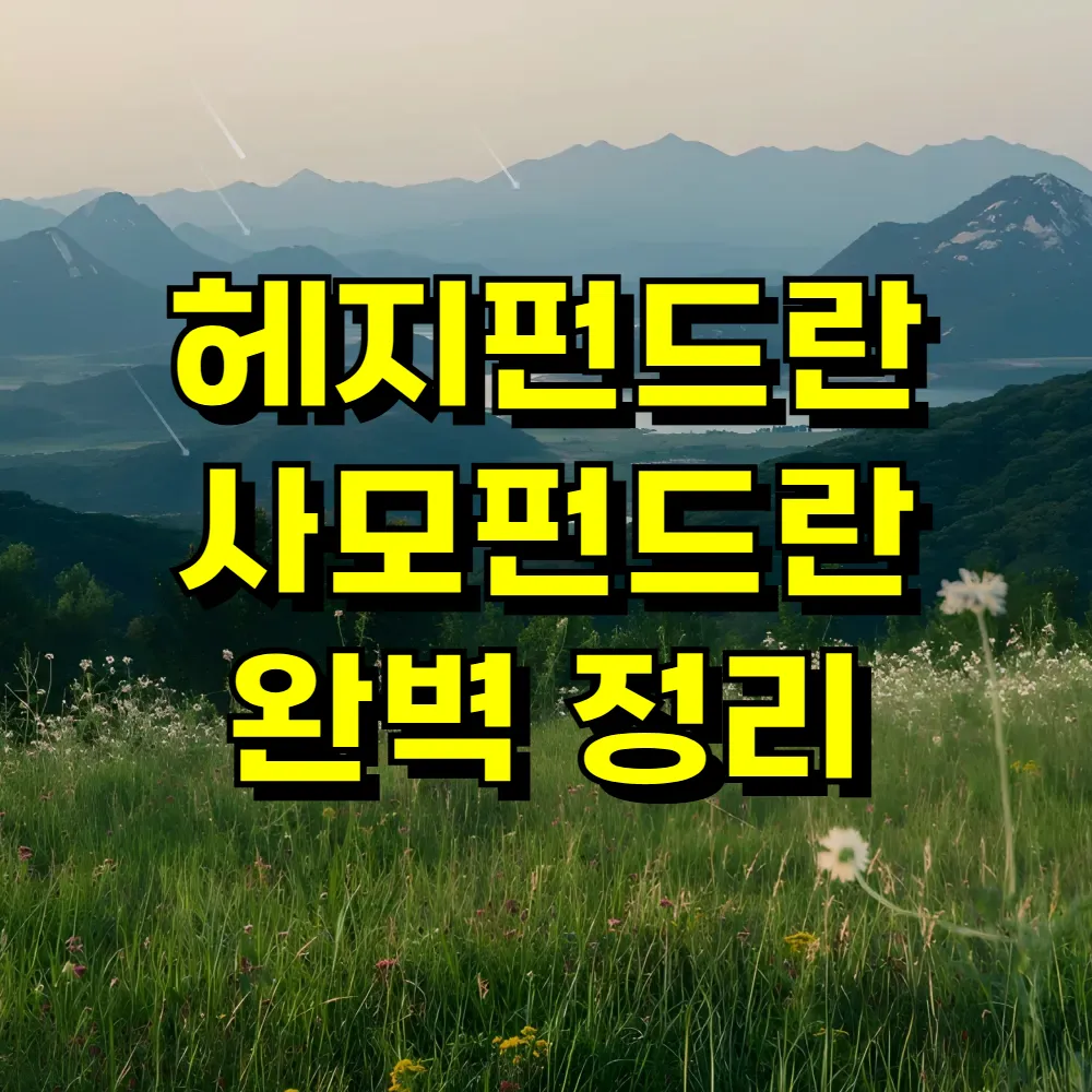 헤지펀드란 사모펀드란 완벽 정리