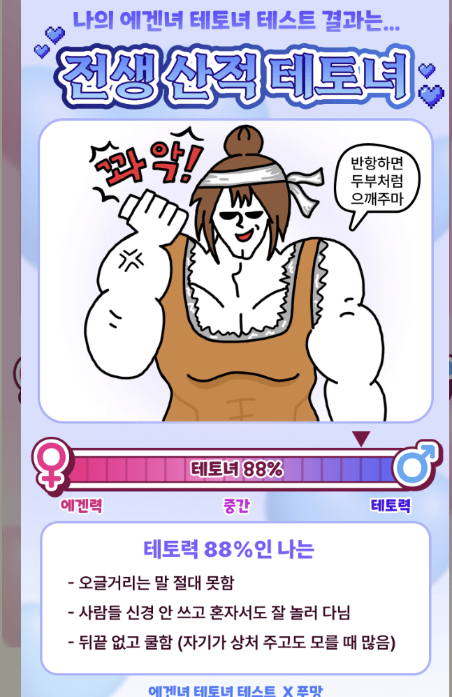 에겐남·에겐녀·테토남·테토녀 테스트