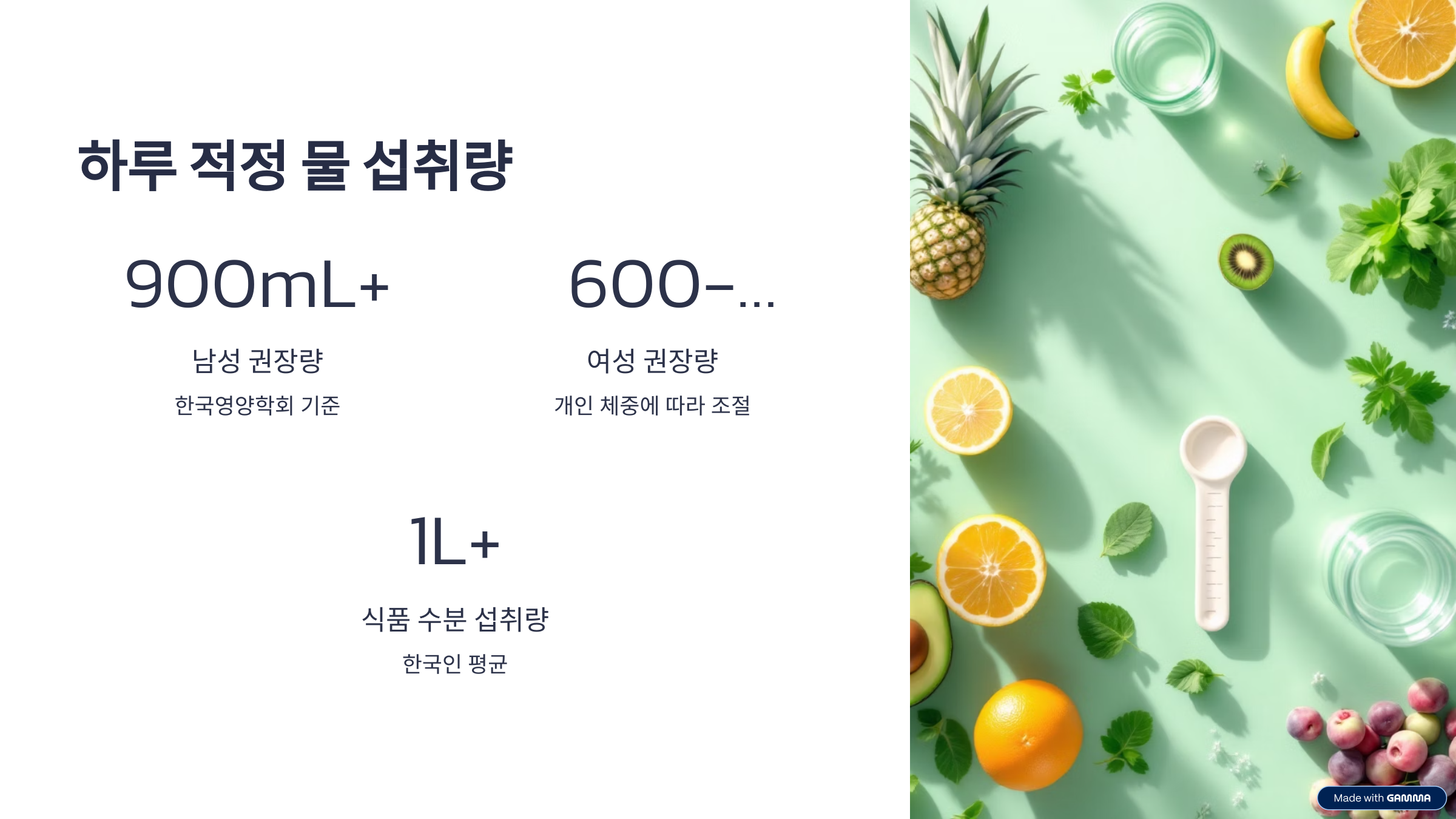 하루 적정 물 섭취량