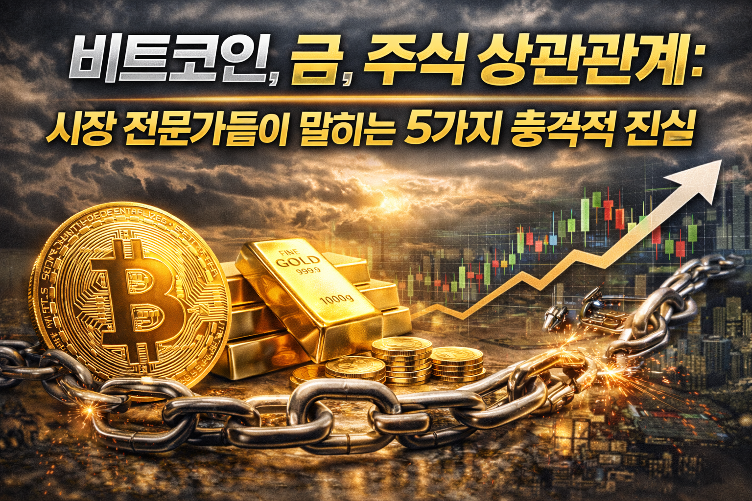 비트코인, 금, 주식 상관관계
