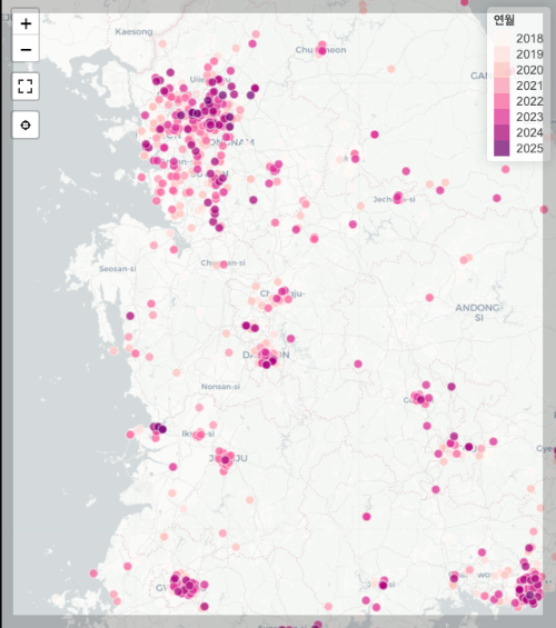 싱크홀 지도 확인해보기
