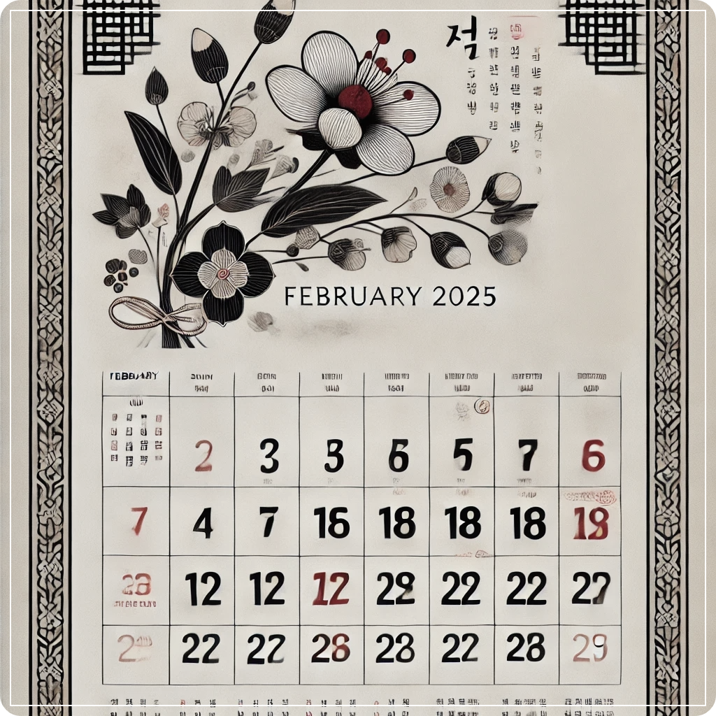 2025년 2월 간지 달력