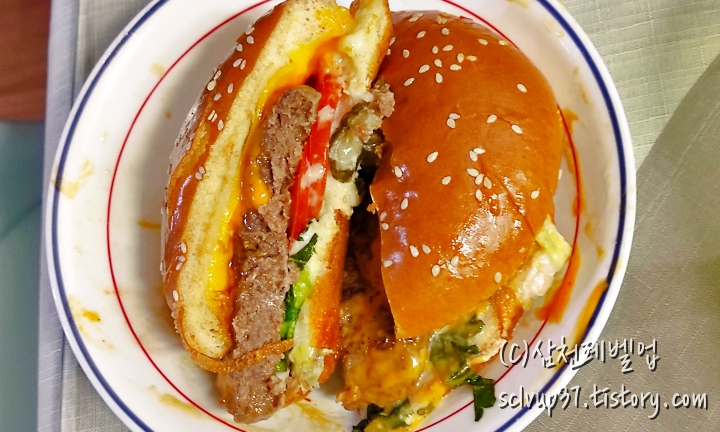 햄버거 단면