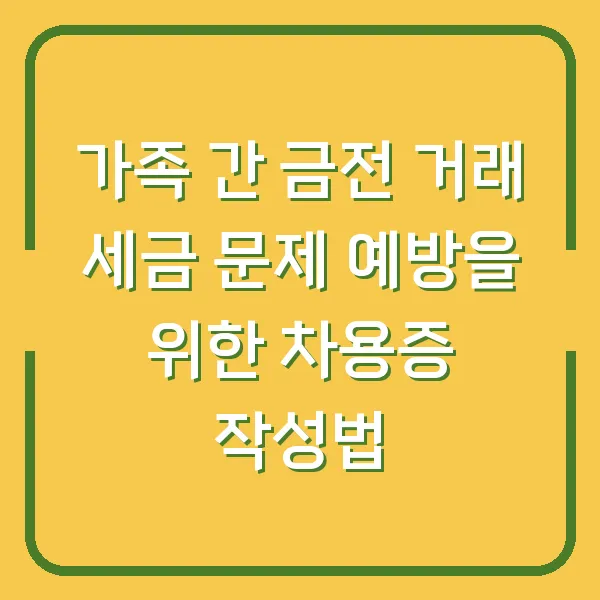가족 간 금전 거래 세금 문제 예방을 위한 차용증 작성법