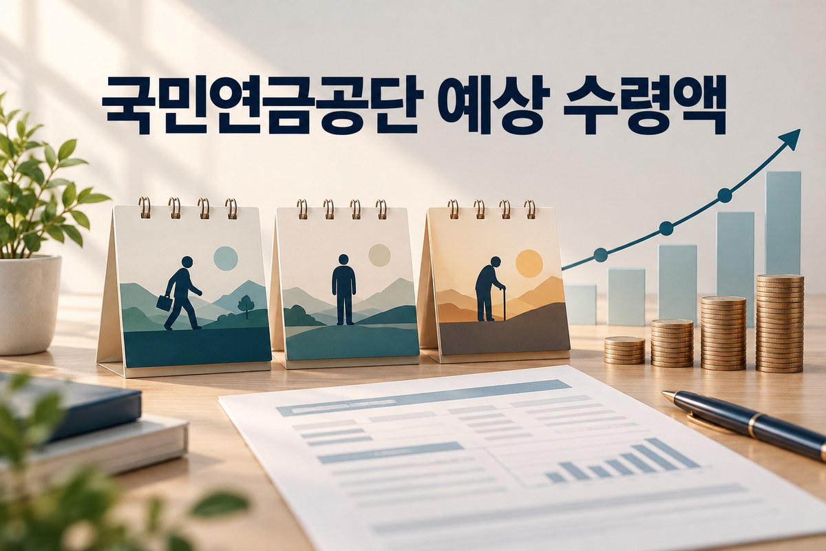 국민연금공단 예상 수령액을 조기·정상·연기 수령 시점별로 비교하는 대표 이미지