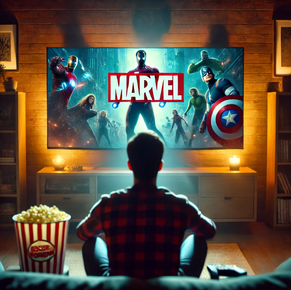 마블 영화 시청하는 이미지 입니다.