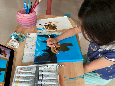 아크릴화 그리는 과정