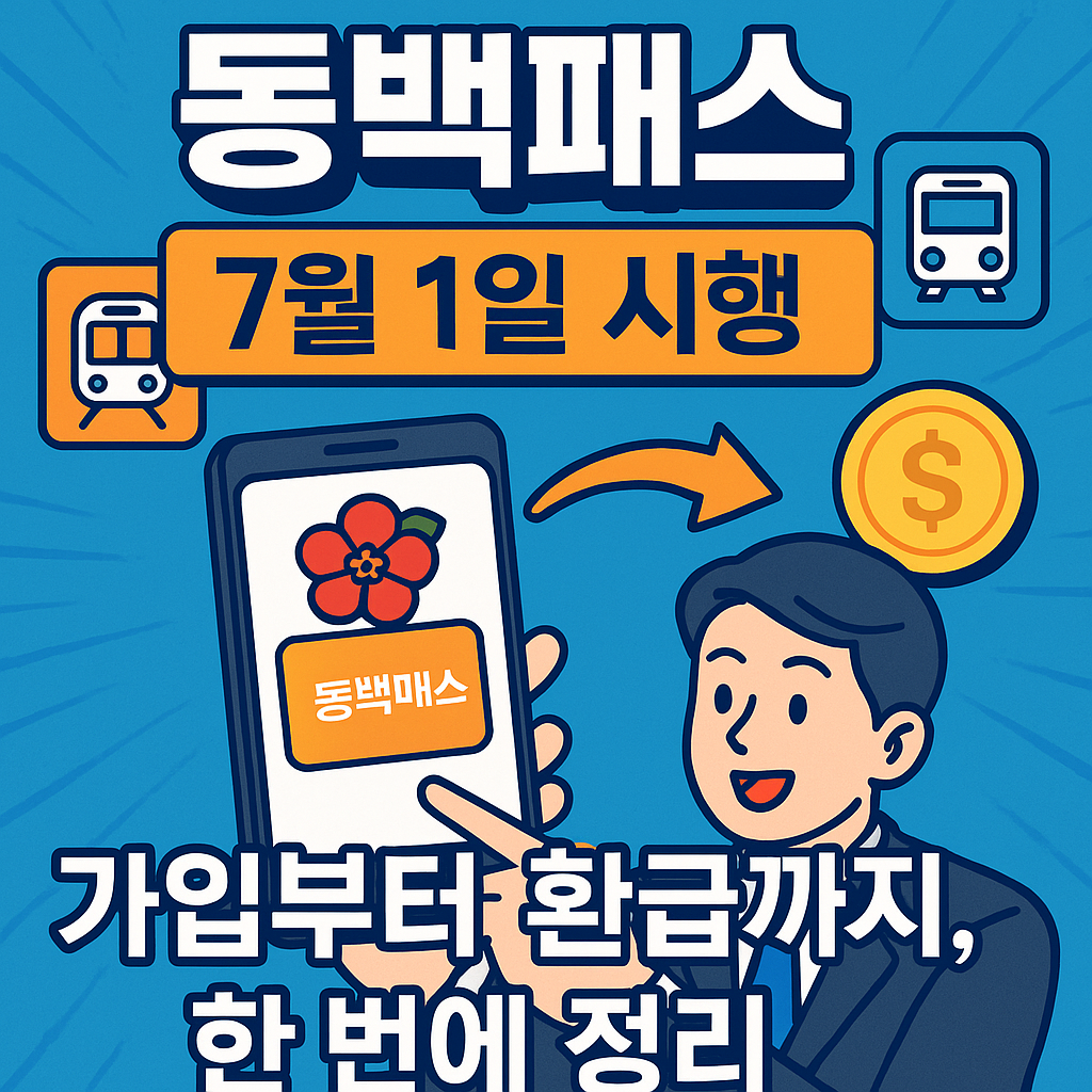 모바일 동백패스 7월 1일 시행! 가입부터 환급받는 방법 총정리