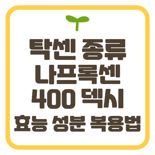 탁센 종류 400 나프록센 덱시 효능 성분 복용법
