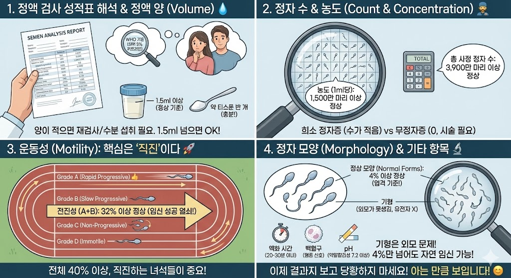 정자검사지 해석법