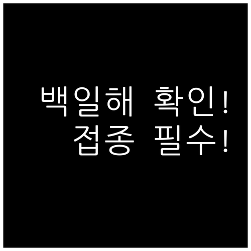백일해 예방접종 기록 확인과 추가 접..