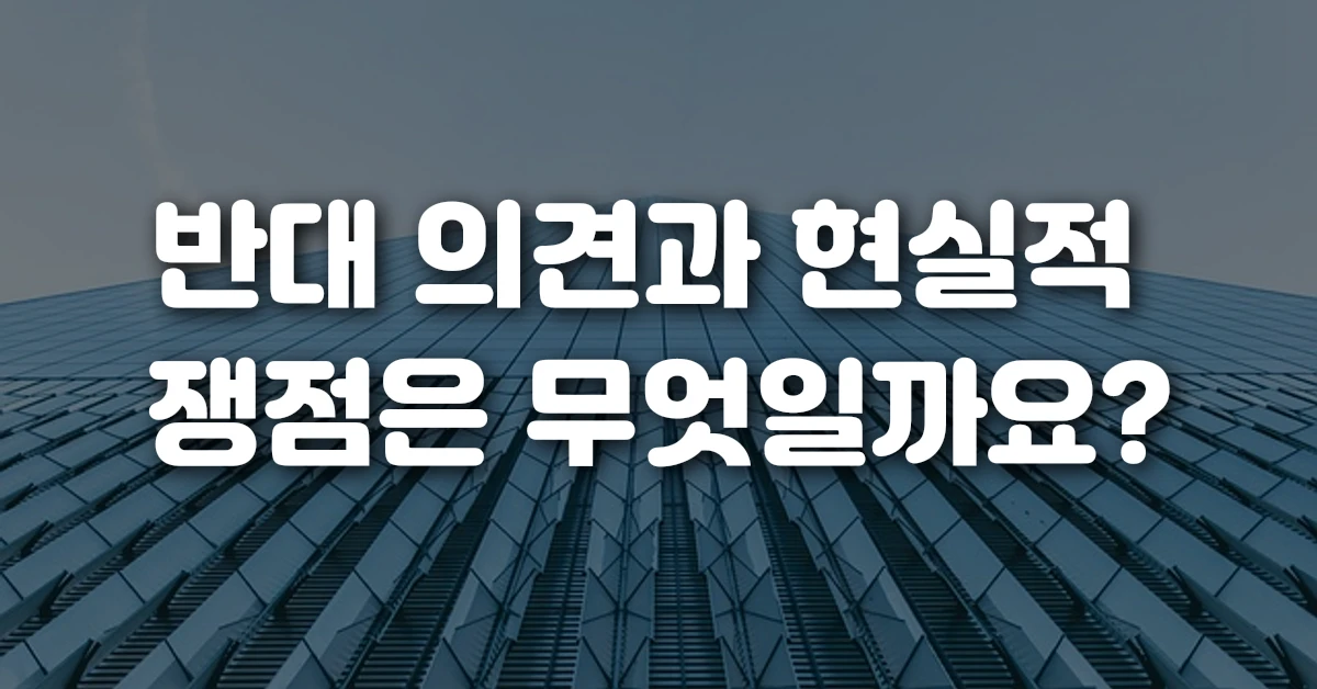 반대 의견과 현실적 쟁점은 무엇일까요