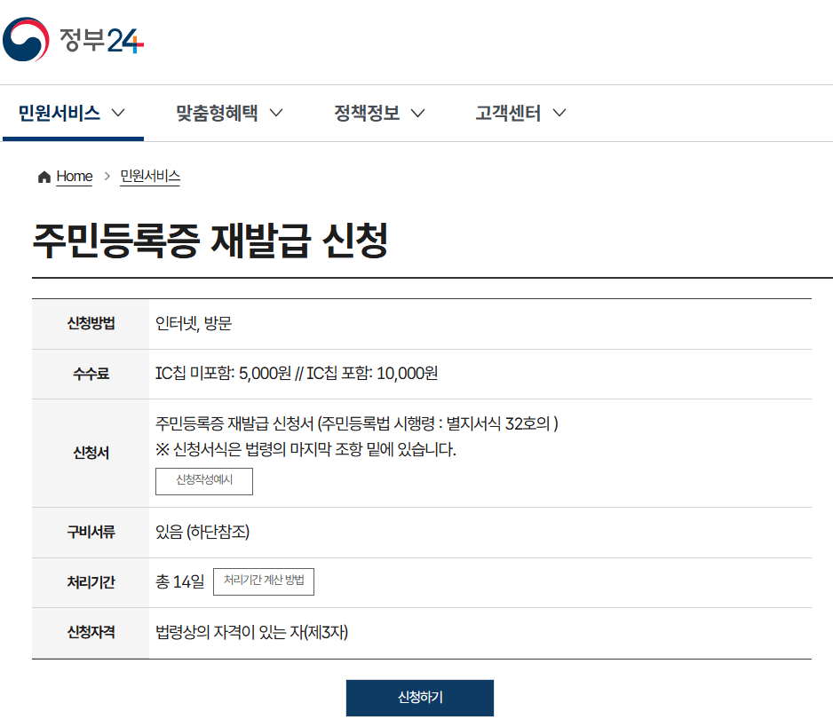 임시신분증 발급, 재발급, 방법