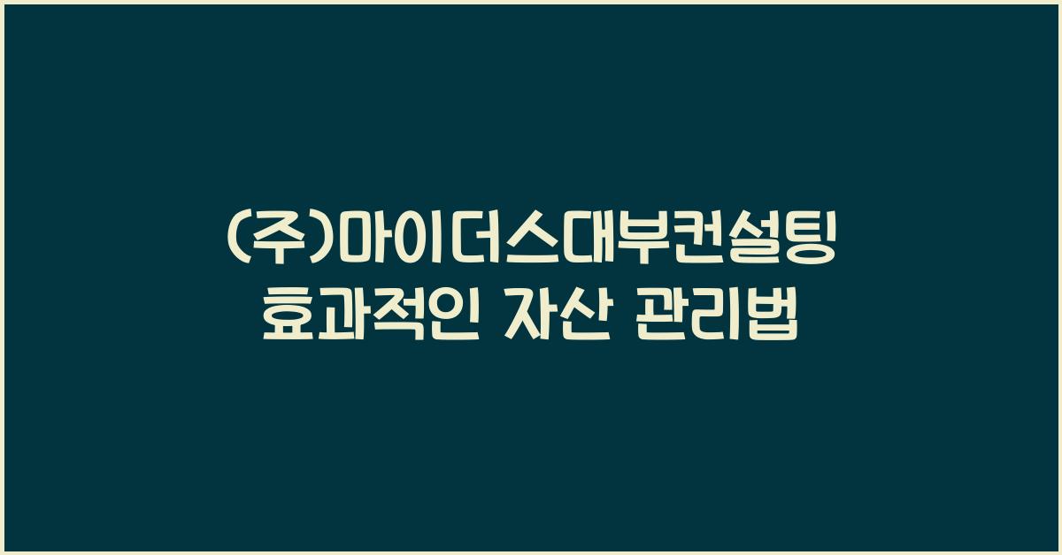 (주)마이더스대부컨설팅