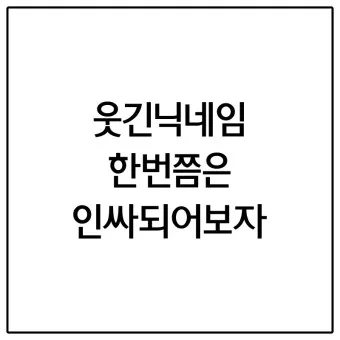 웃긴 닉네임 추천 재밌는 닉네임 웃긴 이름 모음_7