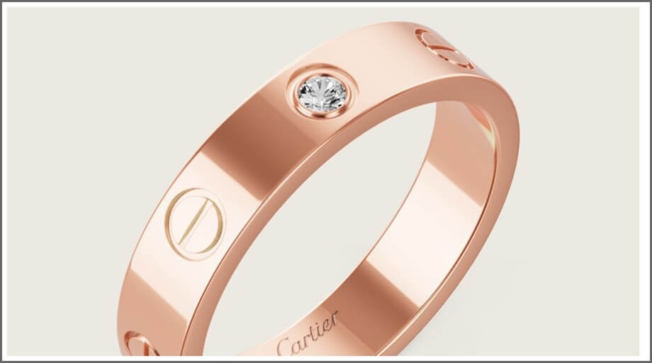 웨딩밴드 다이아몬드 1개 로즈골드