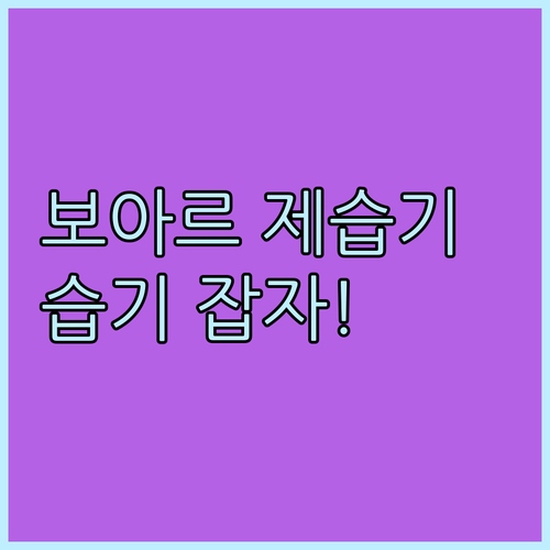보아르 제습기 성능 비교 원룸 욕실