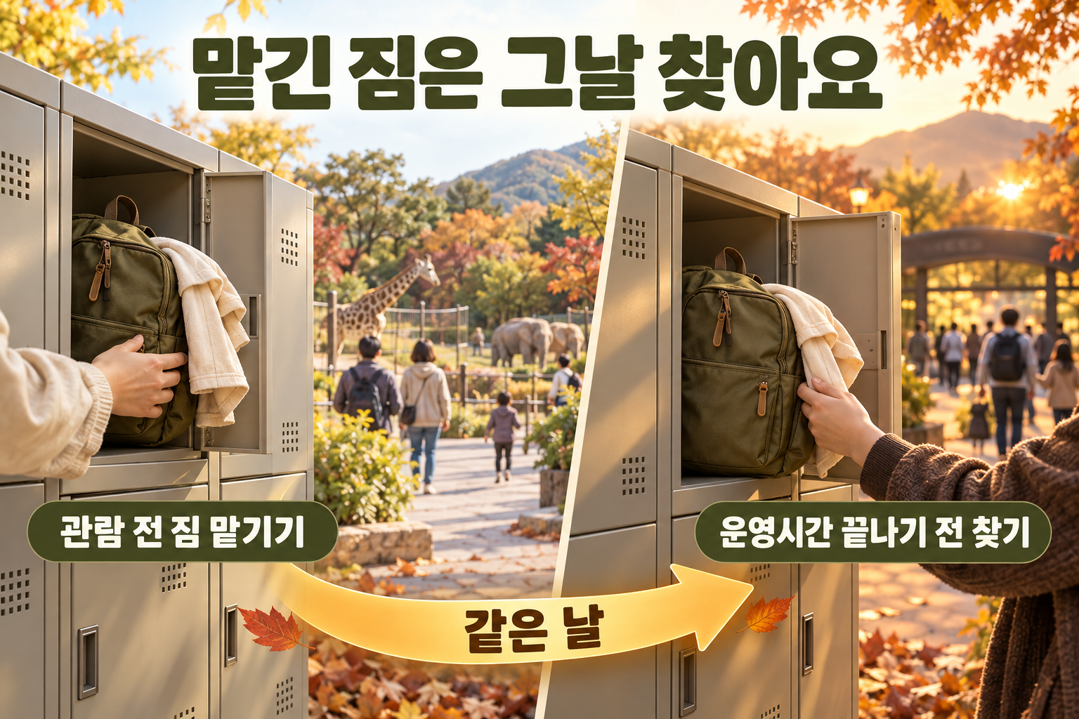 관람 전 가방 보관부터 당일 관람 종료 전 짐을 찾는 순서