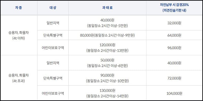 주정차 위반과태료