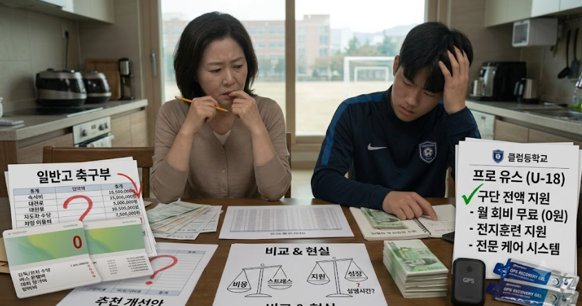 고등축구부 합숙비 (숙소비 산정, 식비 절감)