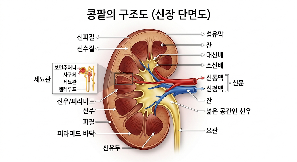 콩팥의 구조도