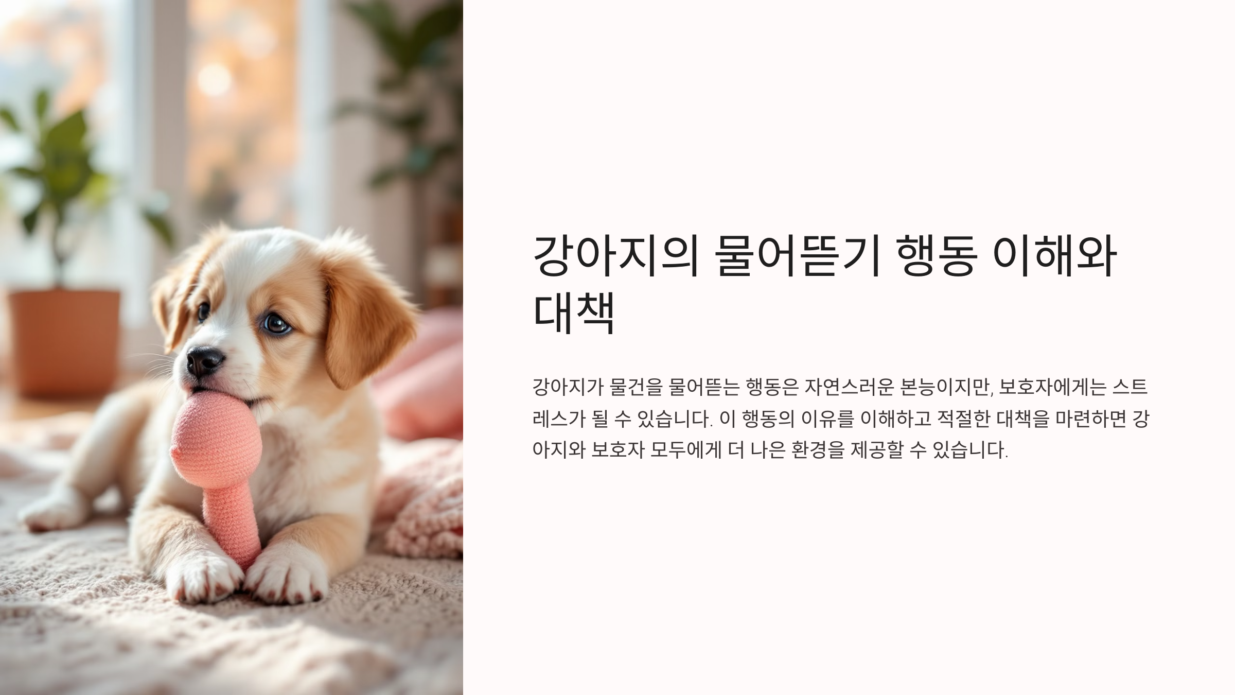 강아지가 물건을 물어뜯는 이유와 대책, 효과적인 훈련법