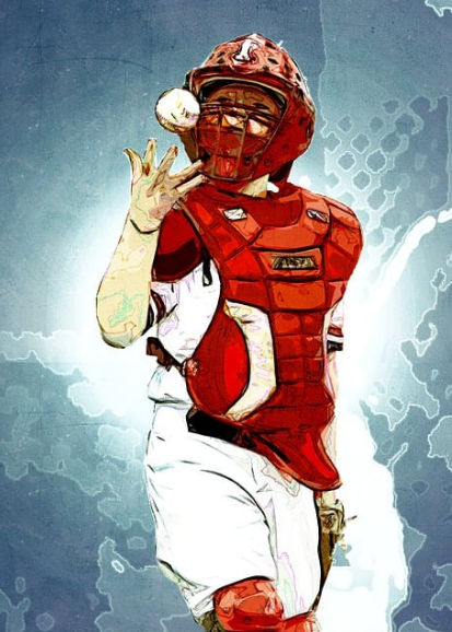 야구 포수 사진