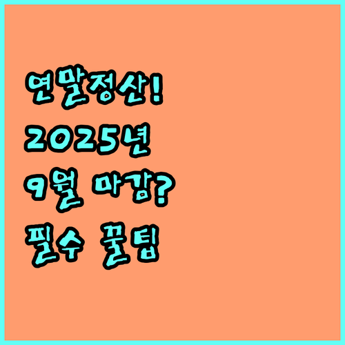 2025년 연말정산 조기 진단 9월까..