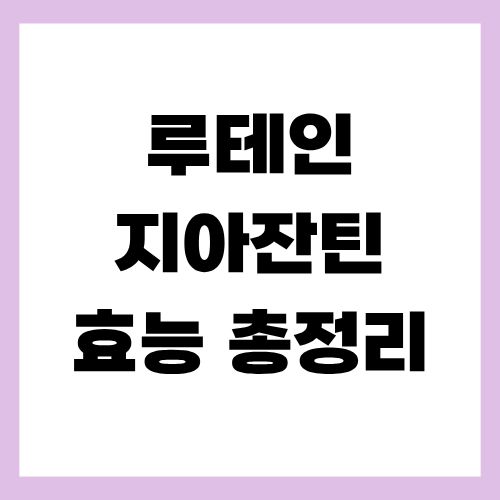 루테인 지아잔틴 효능
